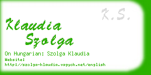 klaudia szolga business card